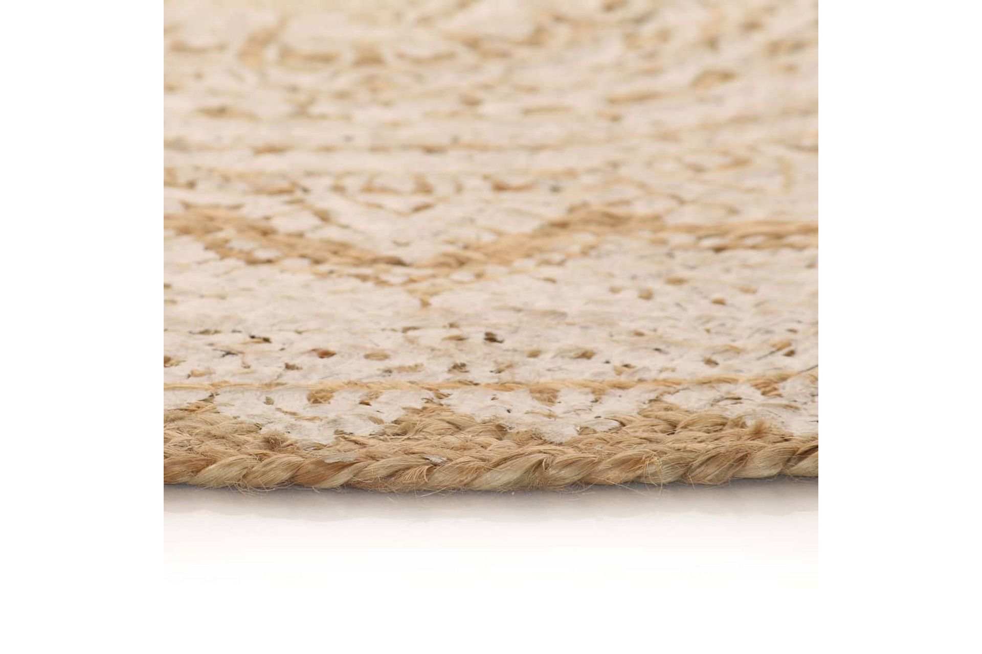 beBasic Matte flettet jute trykt 210 cm rund - Beige - Tekstiler - Tepper & Matter - Moderne tepper - Sisaltepper