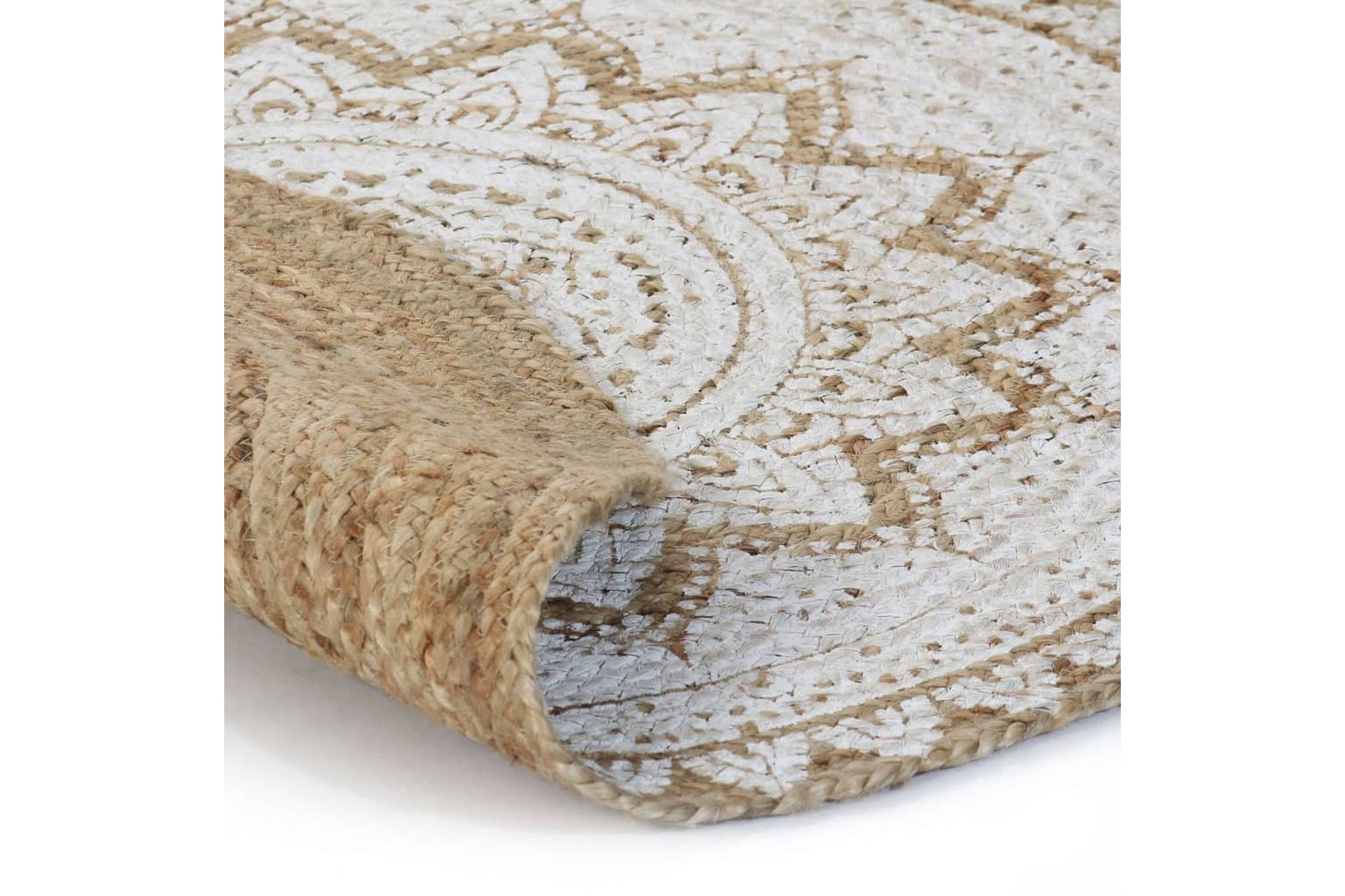 beBasic Matte flettet jute trykt 240 cm rund - Beige - Tekstiler - Tepper & Matter - Moderne tepper - Sisaltepper