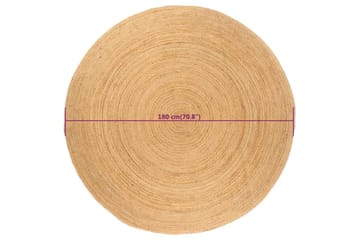 beBasic Teppe flettet jute 180 cm rund - Beige - Tekstiler - Tepper & Matter - Moderne tepper - Sisaltepper