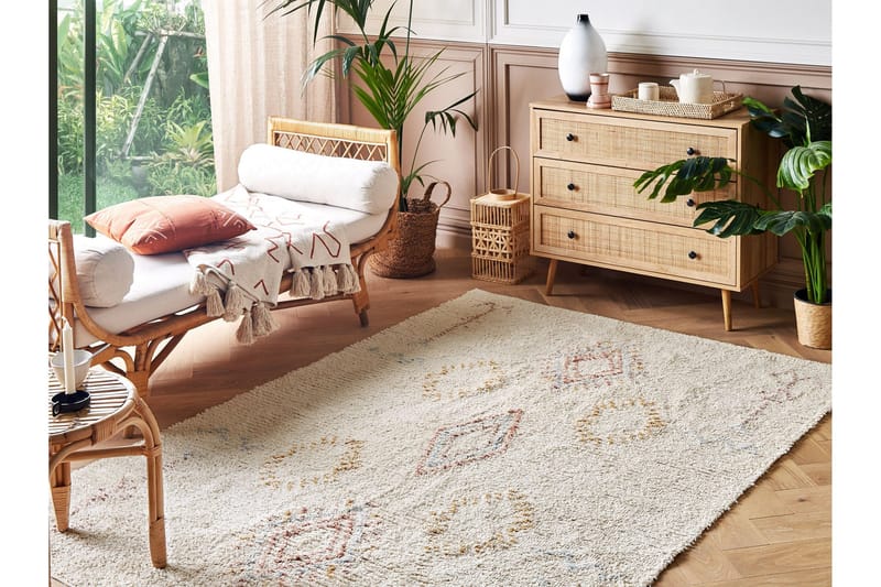Bettiah Bomullsteppe 140x200 cm - Beige - Tekstiler - Tepper & Matter - Moderne tepper - Bomullstepper