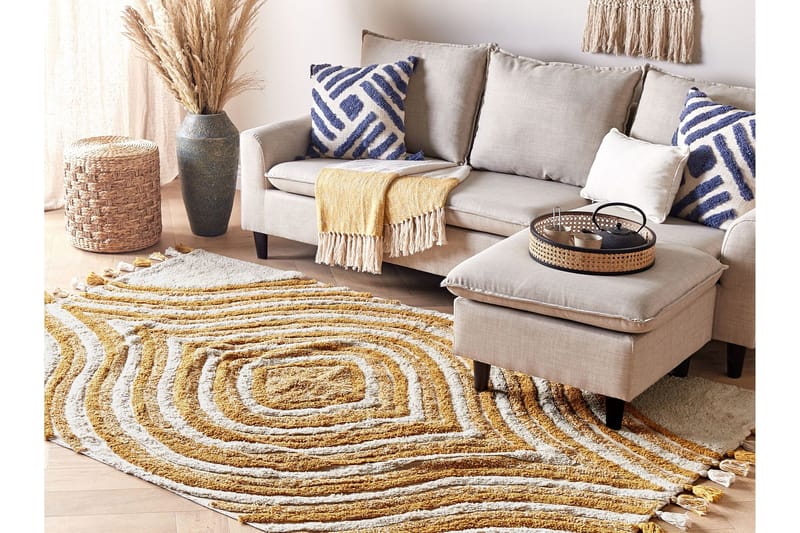 Bingol Ryeteppe 140x200 cm - Gul - Tekstiler - Tepper & Matter - Moderne tepper - Ryeteppe