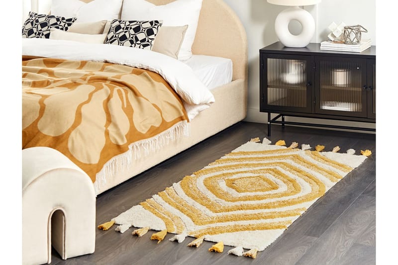 Bingol Ryeteppe 80x150 cm - Gul - Tekstiler - Tepper & Matter - Moderne tepper - Ryeteppe