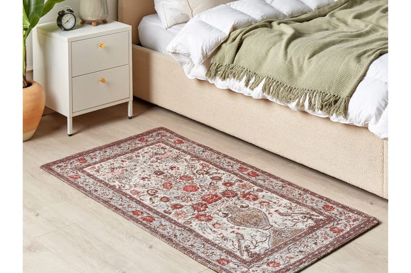 Binnisz Ryeteppe 80x150 cm - Rød - Tekstiler - Tepper & Matter - Moderne tepper - Bomullstepper