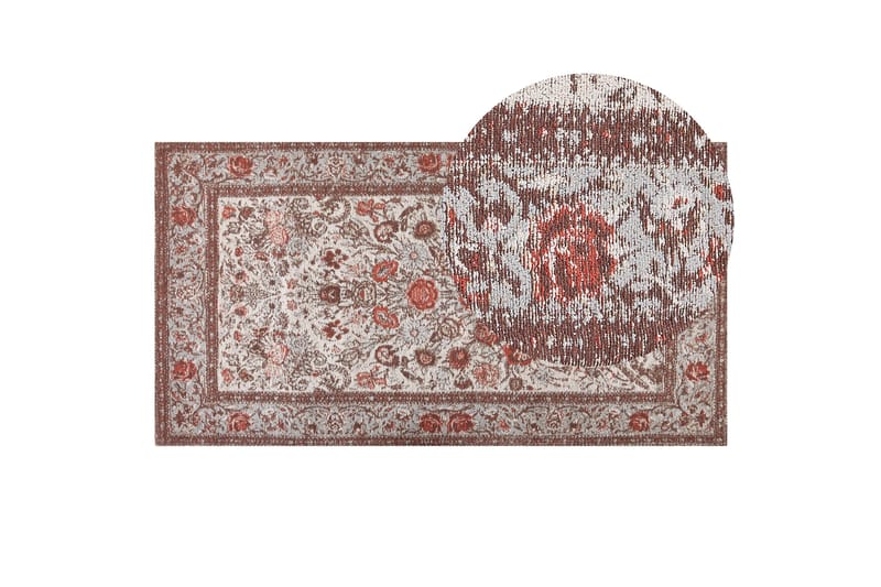 Binnisz Ryeteppe 80x150 cm - Rød - Tekstiler - Tepper & Matter - Moderne tepper - Bomullstepper