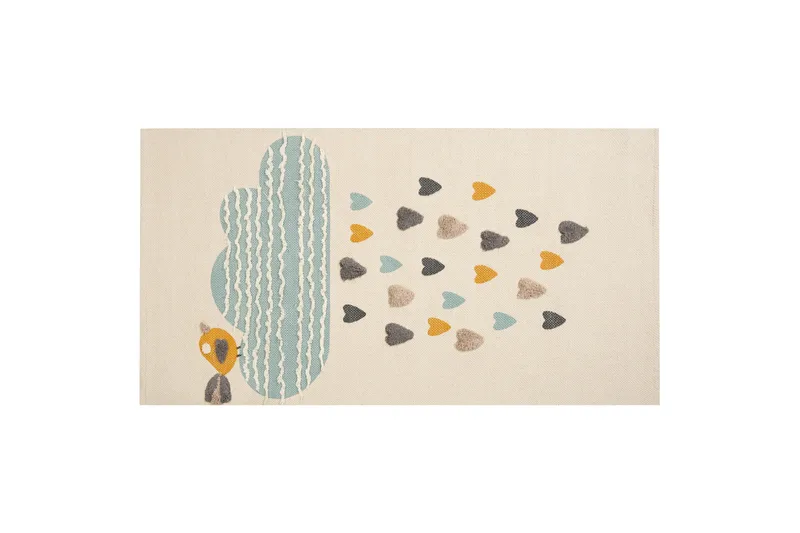 Blang Bomullsteppe 80x150 cm, Beige