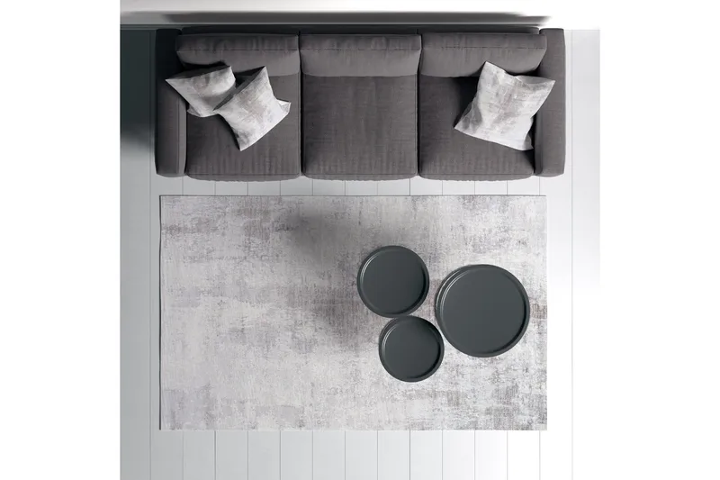 Alexa Bomullsteppe 180x280 cm Rektangulær - Grå - Tekstiler - Tepper & Matter - Moderne tepper - Bomullstepper