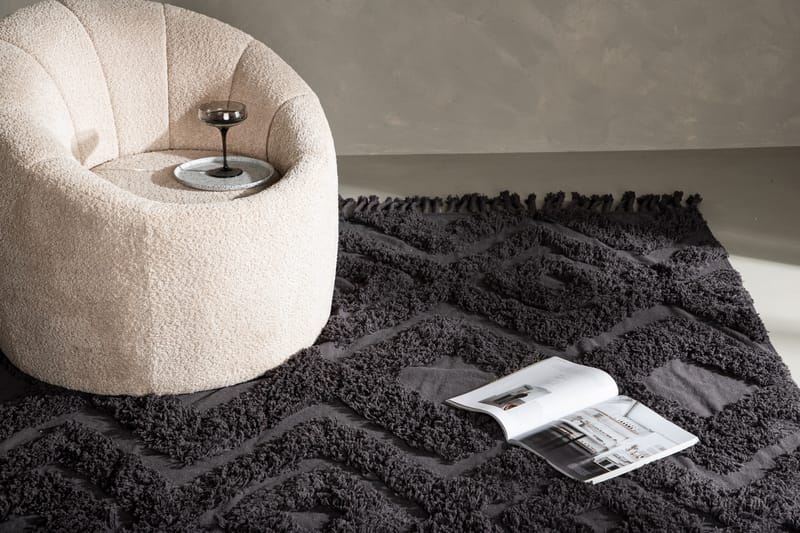 Hilma Bomullsmatte Rektangulær 250x350 cm - Mørkegrå - Tekstiler - Tepper & Matter - Moderne tepper - Bomullstepper