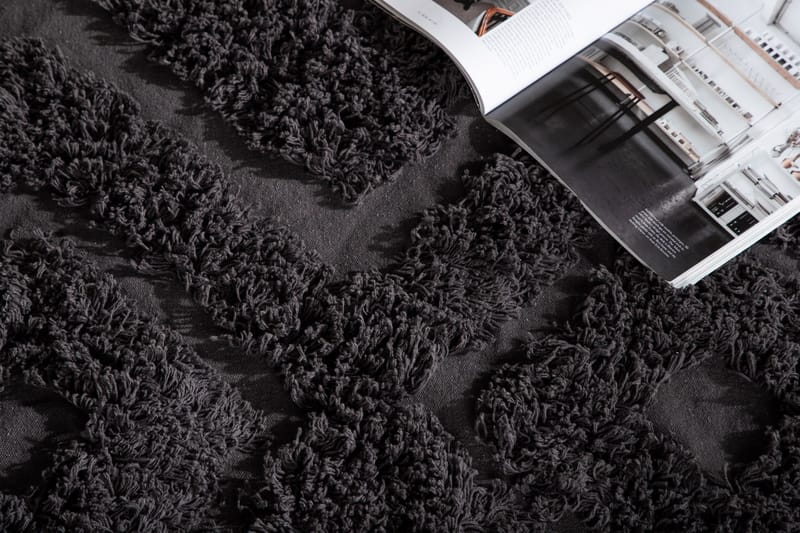 Hilma Bomullsmatte Rektangulær 250x350 cm - Mørkegrå - Tekstiler - Tepper & Matter - Moderne tepper - Bomullstepper