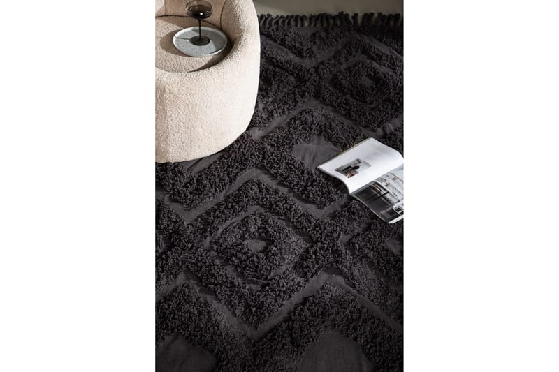 Hilma Bomullsmatte Rektangulær 250x350 cm - Mørkegrå - Tekstiler - Tepper & Matter - Moderne tepper - Bomullstepper