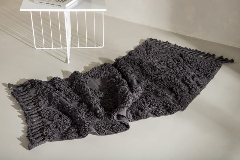 Hilma Bomullsmatte Rektangulær 70x200 cm - Mørkegrå - Tekstiler - Tepper & Matter - Moderne tepper - Bomullstepper