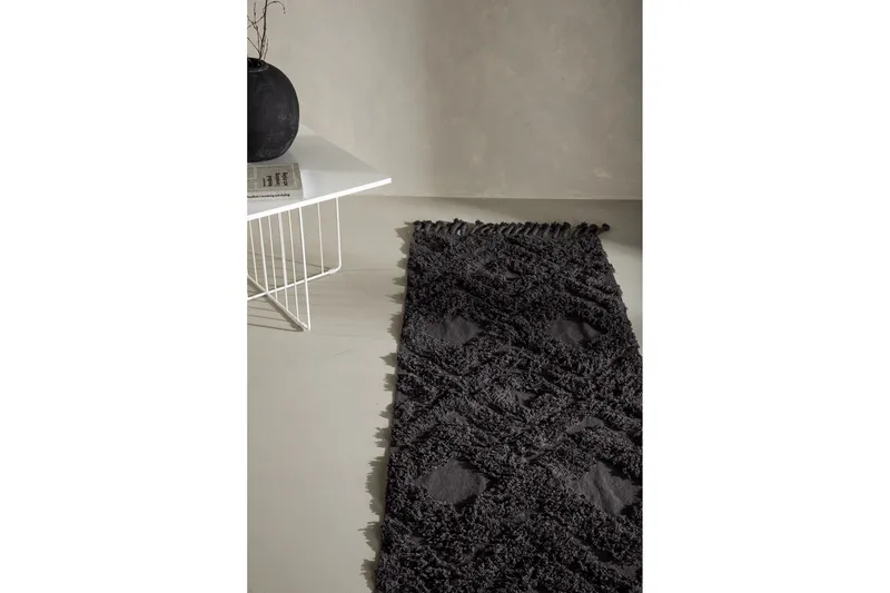 Hilma Bomullsmatte Rektangulær 70x200 cm - Mørkegrå - Tekstiler - Tepper & Matter - Moderne tepper - Bomullstepper