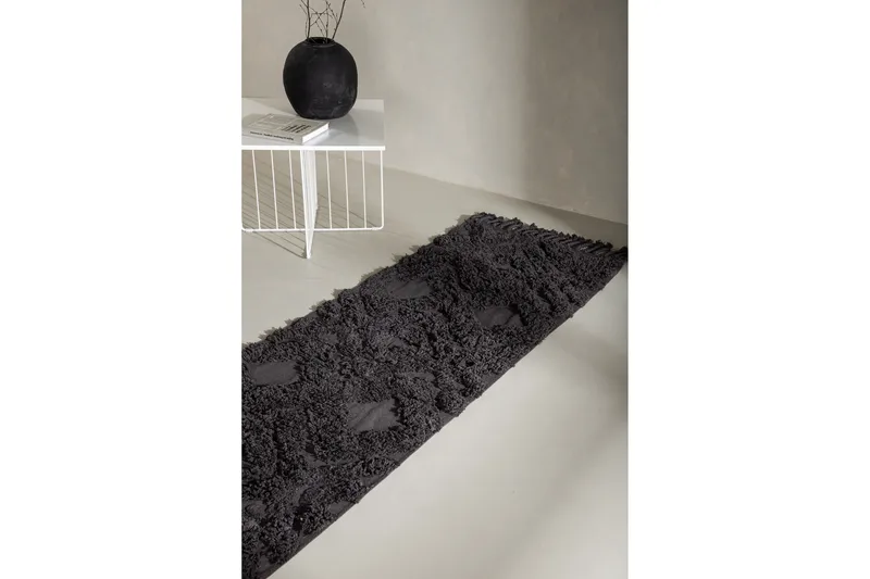 Hilma Bomullsmatte Rektangulær 70x200 cm - Mørkegrå - Tekstiler - Tepper & Matter - Moderne tepper - Bomullstepper