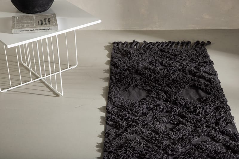 Hilma Bomullsmatte Rektangulær 70x200 cm - Mørkegrå - Tekstiler - Tepper & Matter - Moderne tepper - Bomullstepper