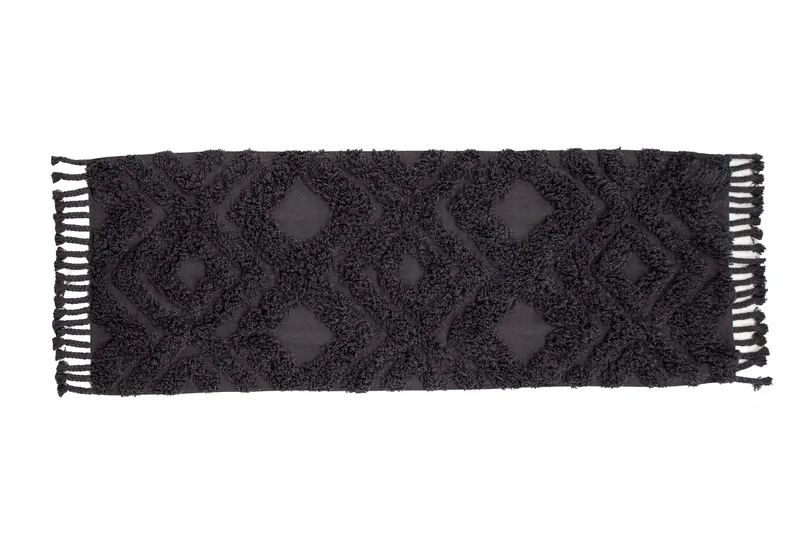 Hilma Bomullsmatte Rektangulær 70x200 cm, Mørkegrå