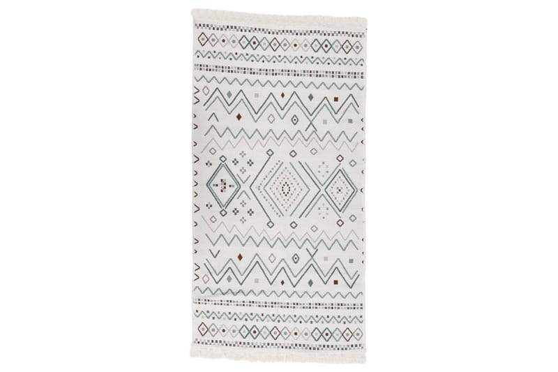 Teppe beige og blå 120x180 cm bomull - Beige - Tekstiler - Tepper & Matter - Moderne tepper - Bomullstepper