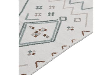 Teppe beige og blå 120x180 cm bomull - Beige - Tekstiler - Tepper & Matter - Moderne tepper - Bomullstepper