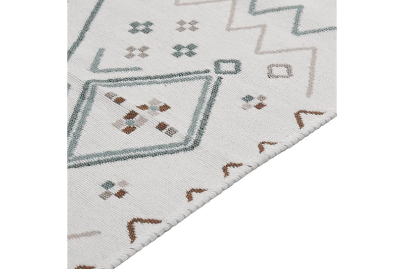 Teppe beige og blå 120x180 cm bomull - Beige - Tekstiler - Tepper & Matter - Moderne tepper - Bomullstepper