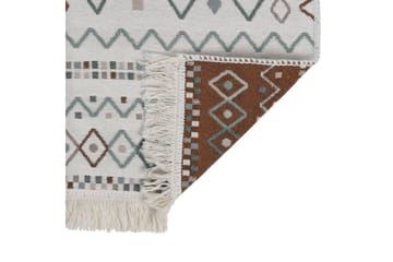 Teppe beige og blå 120x180 cm bomull - Beige - Tekstiler - Tepper & Matter - Moderne tepper - Bomullstepper