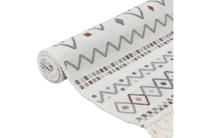 Teppe beige og blå 120x180 cm bomull - Beige - Tekstiler - Tepper & Matter - Moderne tepper - Bomullstepper