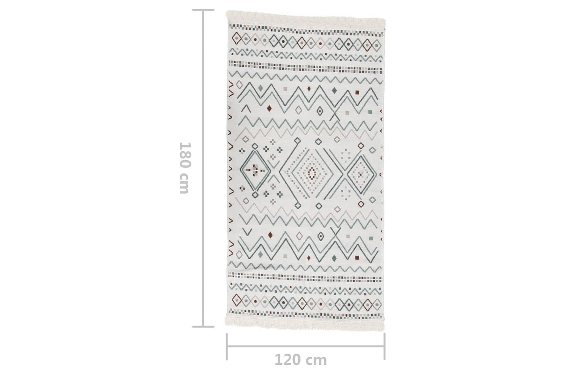 Teppe beige og blå 120x180 cm bomull - Beige - Tekstiler - Tepper & Matter - Moderne tepper - Bomullstepper