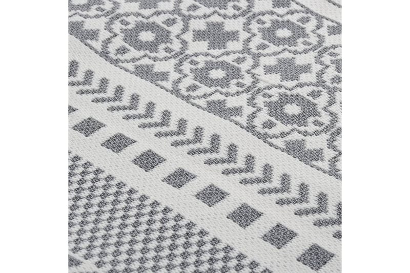 Teppe grå og hvit 160x230 cm bomull - Grå - Bomullstepper