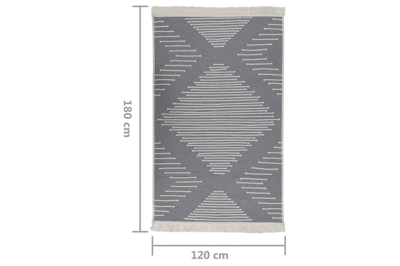 Teppe mørkegrå 120x180 cm bomull - Grå - Bomullstepper