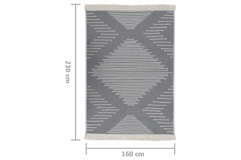 Teppe mørkegrå 160x230 cm bomull - Grå - Bomullstepper
