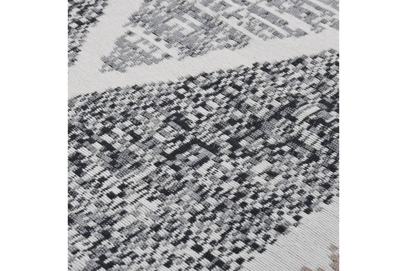 Teppe svart og grå 120x180 cm bomull - Grå - Bomullstepper