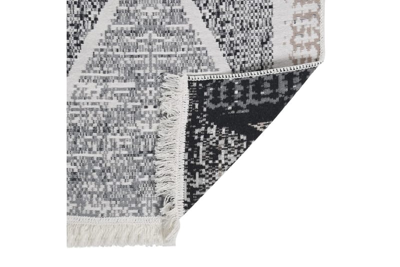 Teppe svart og grå 160x230 cm bomull - Grå - Bomullstepper