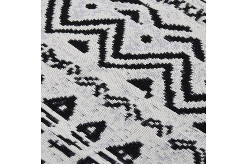 Teppe svart og hvit 120x180 cm bomull - Svart - Bomullstepper