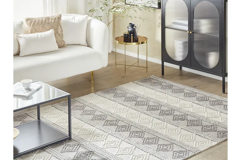 Bozova Ullteppe 200x200 cm - Beige - Tekstiler - Tepper & Matter - Moderne tepper - Ullteppe