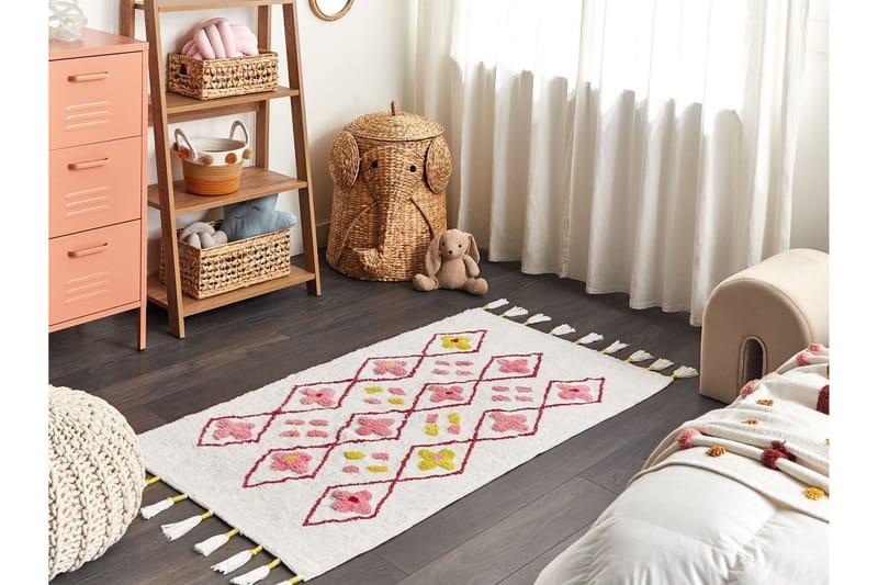 Cavus Bomullsteppe 80x150 cm - Hvit - Tekstiler - Tepper & Matter - Moderne tepper - Bomullstepper