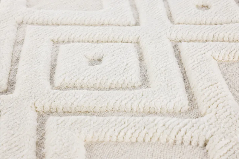 Dahlia Ullteppe 200x300 cm Rektangulær - Hvit - Tekstiler - Tepper & Matter - Moderne tepper - Ullteppe