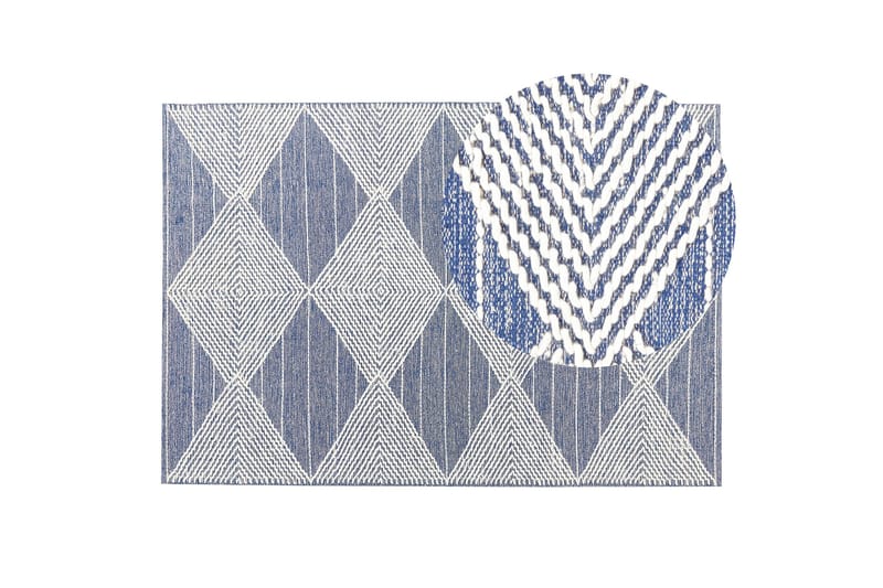 Datca Ullteppe 140x200 cm - Blå - Tekstiler - Tepper & Matter - Moderne tepper - Ullteppe