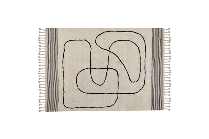 Dokuz Ryeteppe 140x200 cm - Beige - Tekstiler - Tepper & Matter - Moderne tepper - Ryeteppe