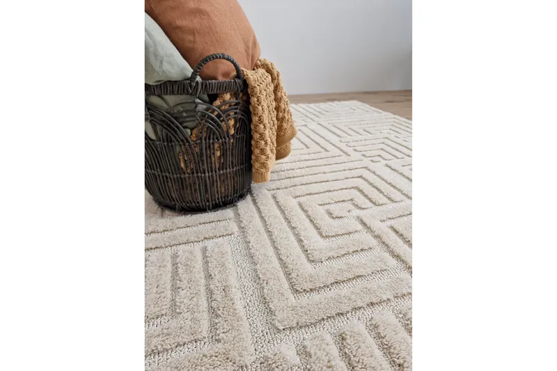 Doria Wiltonteppe 80x150 cm Oval - Hvit - Tekstiler - Tepper & Matter - Moderne tepper - Wiltontepper