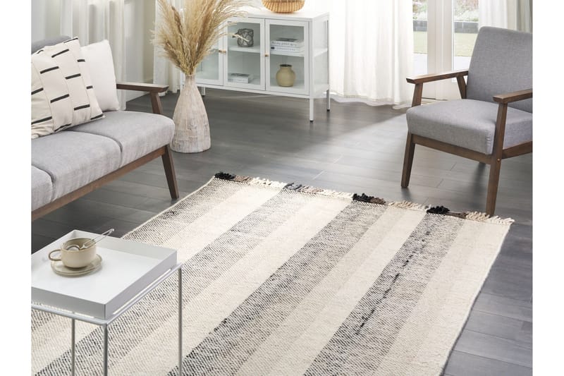 Emirler Ullteppe 160x230 cm - Svart/hvit - Tekstiler - Tepper & Matter - Moderne tepper - Ullteppe