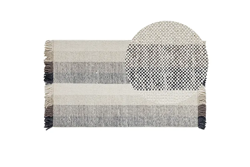 Emirler Ullteppe 80x150 cm - Svart/hvit - Tekstiler - Tepper & Matter - Moderne tepper - Ullteppe