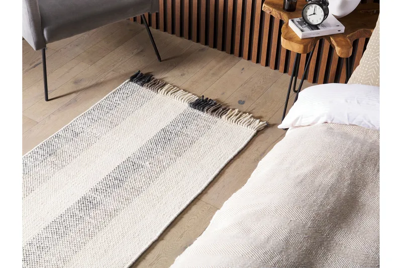 Emirler Ullteppe 80x150 cm - Svart/hvit - Tekstiler - Tepper & Matter - Moderne tepper - Ullteppe