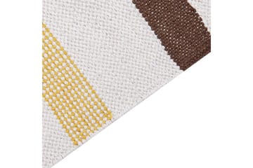 Flatvevd Hisarli - Brun, gul, oransje, beige, 140x200 cm - Tekstiler - Tepper & Matter - Moderne tepper - Bomullstepper