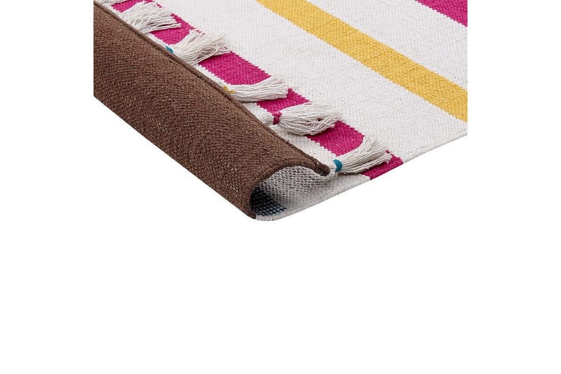 Flatvevd Hisarli - Flerfarget, hvit, brun, blå, oransje, 80x150 cm - Tekstiler - Tepper & Matter - Moderne tepper - Bomullstepper