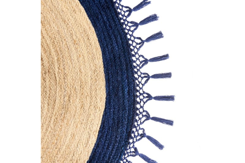 Flatvevd Marts - Beige, Blå, 140x140 cm - Tekstiler - Tepper & Matter - Moderne tepper - Sisaltepper