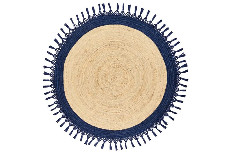 Flatvevd Marts - Beige, Blå, 140x140 cm - Tekstiler - Tepper & Matter - Moderne tepper - Sisaltepper