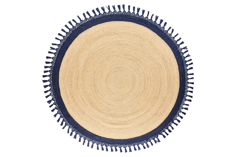 Flatvevd Marts, Beige, Blå, 200x200 cm