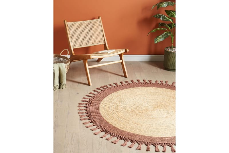 Flatvevd Marts - Beige, Brun, 140x140 cm - Tekstiler - Tepper & Matter - Moderne tepper - Sisaltepper