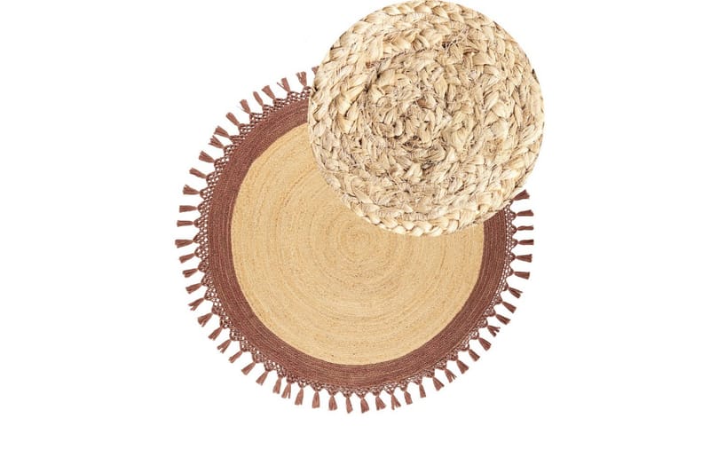 Flatvevd Marts - Beige, Brun, 140x140 cm - Tekstiler - Tepper & Matter - Moderne tepper - Sisaltepper