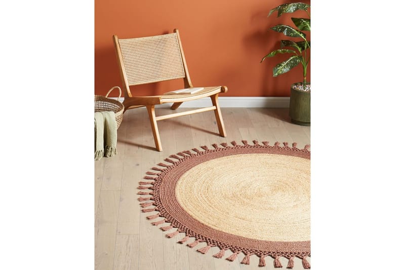 Flatvevd Marts - Beige, Brun, 140x140 cm - Tekstiler - Tepper & Matter - Moderne tepper - Sisaltepper