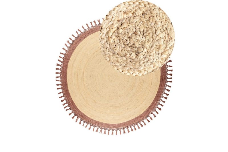 Flatvevd Marts - Beige, Brun, 200x200 cm - Tekstiler - Tepper & Matter - Moderne tepper - Sisaltepper