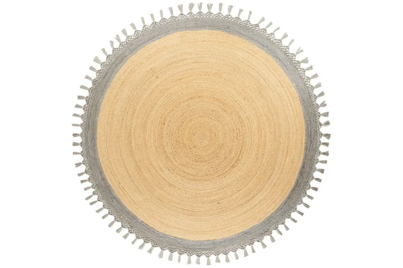 Flatvevd Marts - Beige, Grå, 200x200 cm - Tekstiler - Tepper & Matter - Moderne tepper - Sisaltepper