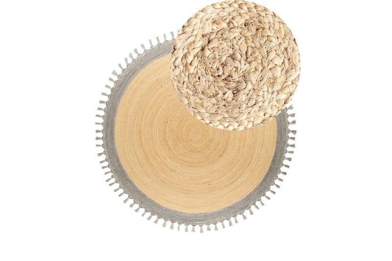 Flatvevd Marts - Beige, Grå, 200x200 cm - Tekstiler - Tepper & Matter - Moderne tepper - Sisaltepper